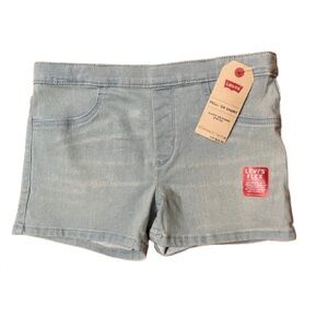NWT Levi's Stretch Flex Soft Blue Pull On Jean Shorts Size 14